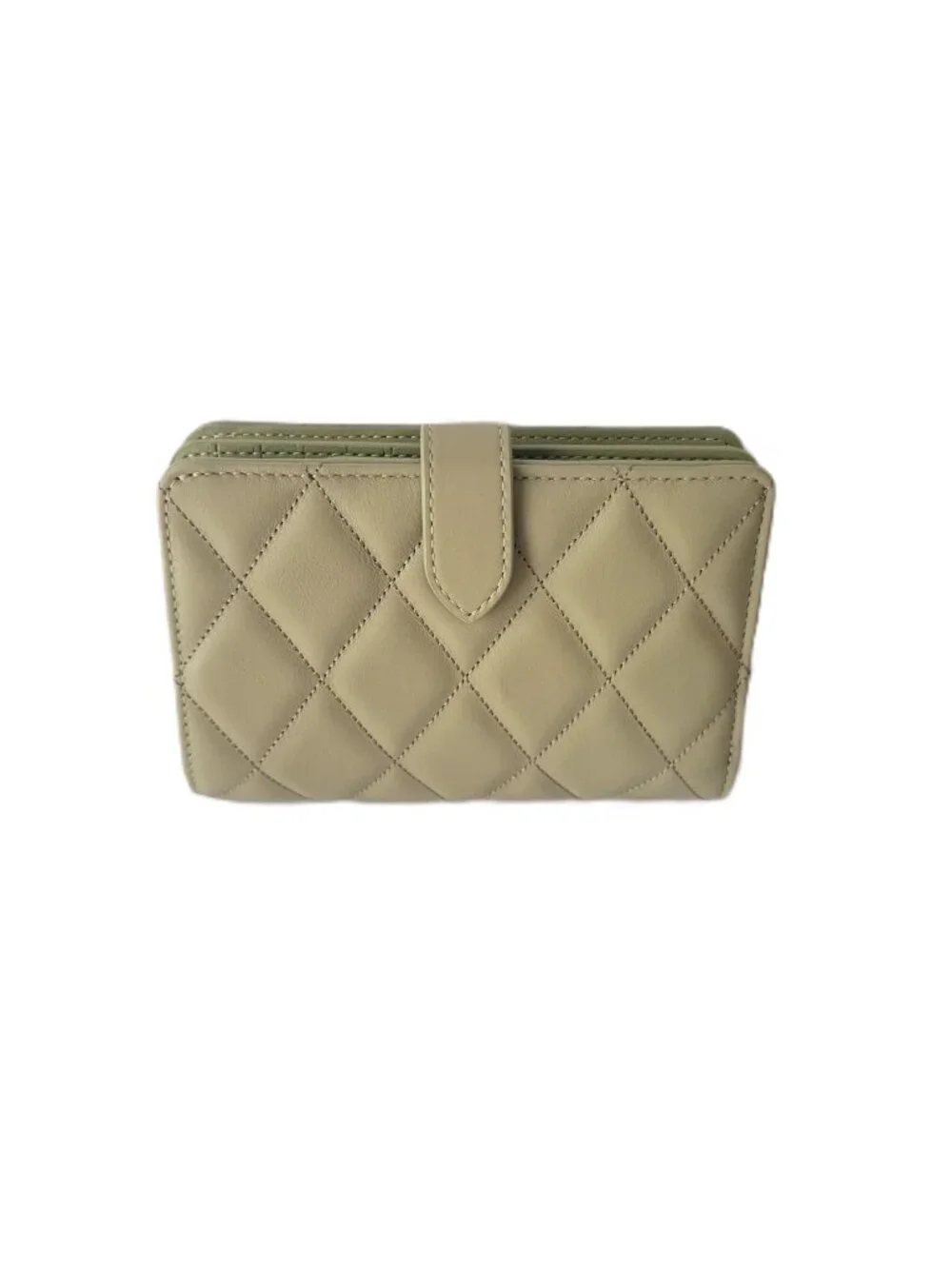 Kate Spade KN755 Smooth Quilted Leather Medium Bifold Wallet Elm
